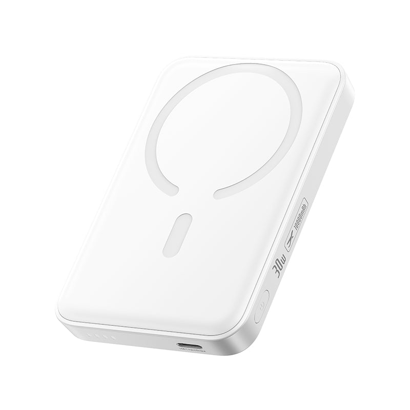 Baseus EnerFill FM11 vezeték nélküli külső akkumulátor, 10000mAh, 30W, PD + FQI, 1 x QI - 1 x USB-C, Fehér