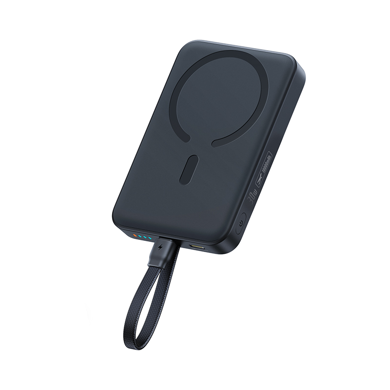 Baseus EnerFill FM11 vezeték nélküli külső akkumulátor, 10000 mAh, 30 W, PD + FQI, 1 x QI – 2 x USB-C, fekete E0028904