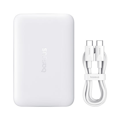 Baseus EnerFill FM11 vezeték nélküli külső akkumulátor, 10000mAh, 30W, PD + FQI, 1 x QI - 1 x USB-C, Fehér
