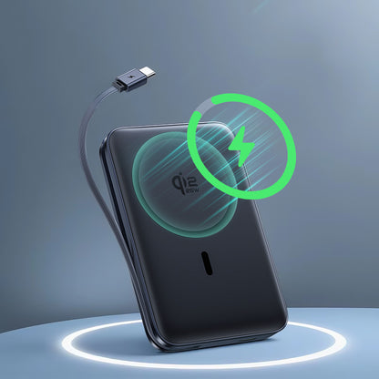 Baseus PicoGo AM61 vezeték nélküli külső akkumulátor, 10000mAh, 45W, PD + FQI, 1 x QI - 2 x USB-C, Fekete E0028V00