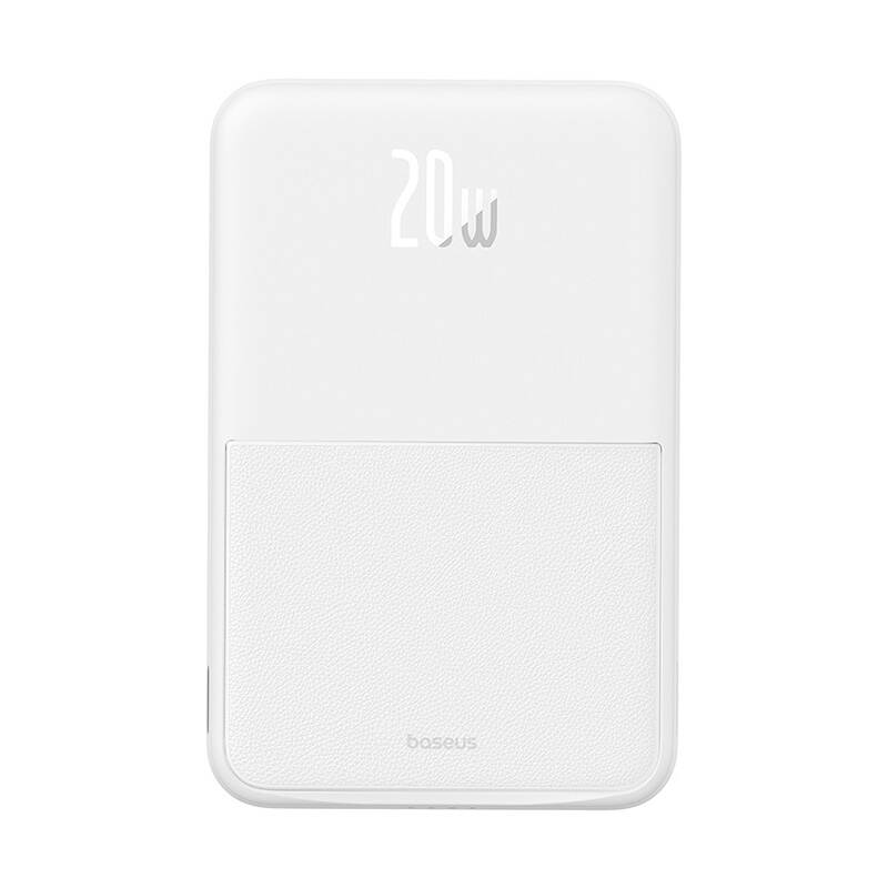 Baseus MagPro PPCXZ05 vezeték nélküli külső akkumulátor, 5000mAh, 20W, PD + FQI, 1 x QI - 1 x USB-C, Fehér P10064101223-00