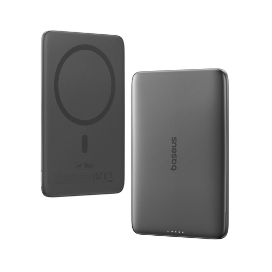 Baseus PicoGo AM41 külső vezeték nélküli akkumulátor, 5000mAh, 20W, PD + FQI, 1 x QI - 1 x USB-C, Fekete
