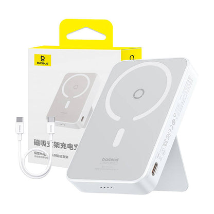 Baseus MagPro PPCXZ05 vezeték nélküli külső akkumulátor, 5000mAh, 20W, PD + FQI, 1 x QI - 1 x USB-C, Fehér P10064101223-00