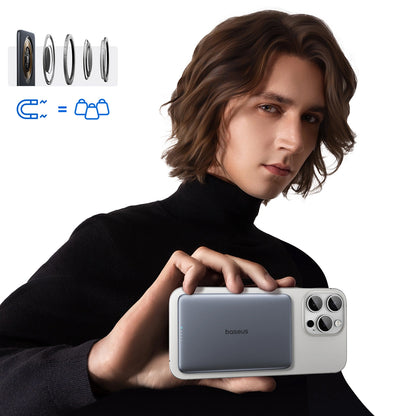 Baseus PicoGo AM41 vezeték nélküli külső akkumulátor, 5000mAh, 20W, PD + FQI, 1 x QI - 1 x USB-C, szürke P1007680C813-00