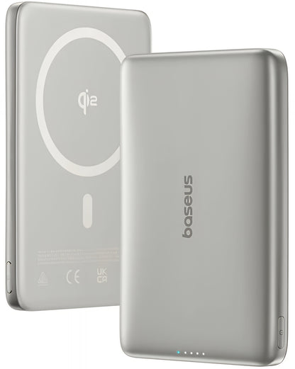 Baseus PicoGo AM41 külső vezeték nélküli akkumulátor, 10000mAh, 27W, PD + FQI, 1 x QI - 1 x USB-C, bézs E0027203