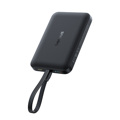 Baseus EnerFill FM11 vezeték nélküli külső akkumulátor, 10000 mAh, 30 W, PD + FQI, 1 x QI – 2 x USB-C, fekete E0028904