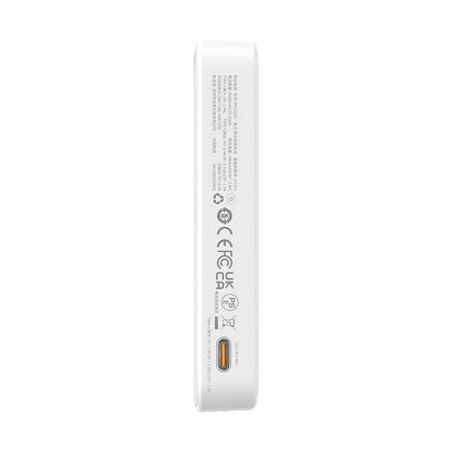 Baseus MagPro PPCXZ05 vezeték nélküli külső akkumulátor, 5000mAh, 20W, PD + FQI, 1 x QI - 1 x USB-C, Fehér P10064101223-00