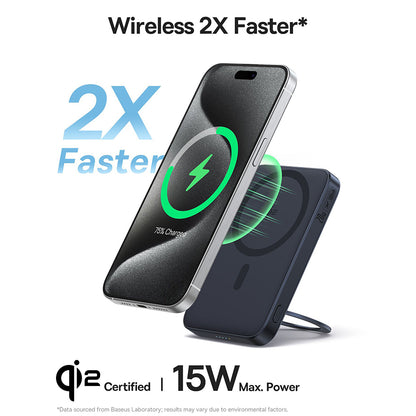 Baseus PicoGo külső vezeték nélküli akkumulátor, 5000mAh, 20W, PD + FQI, 1 x QI - 1 x USB-C, Fekete P10076802123-00