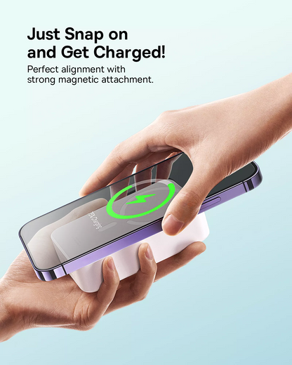 Baseus EnerFill FM41 Mini vezeték nélküli külső akkumulátor, 20000mAh, 20W, PD + FQI, 1 x QI - 1 x USB-C, Fehér E0027U01
