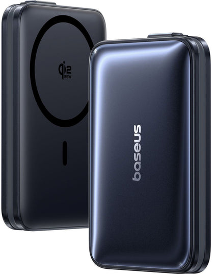 Baseus PicoGo AM61 vezeték nélküli külső akkumulátor, 10000mAh, 45W, PD + FQI, 1 x QI - 2 x USB-C, Fekete E0028V00