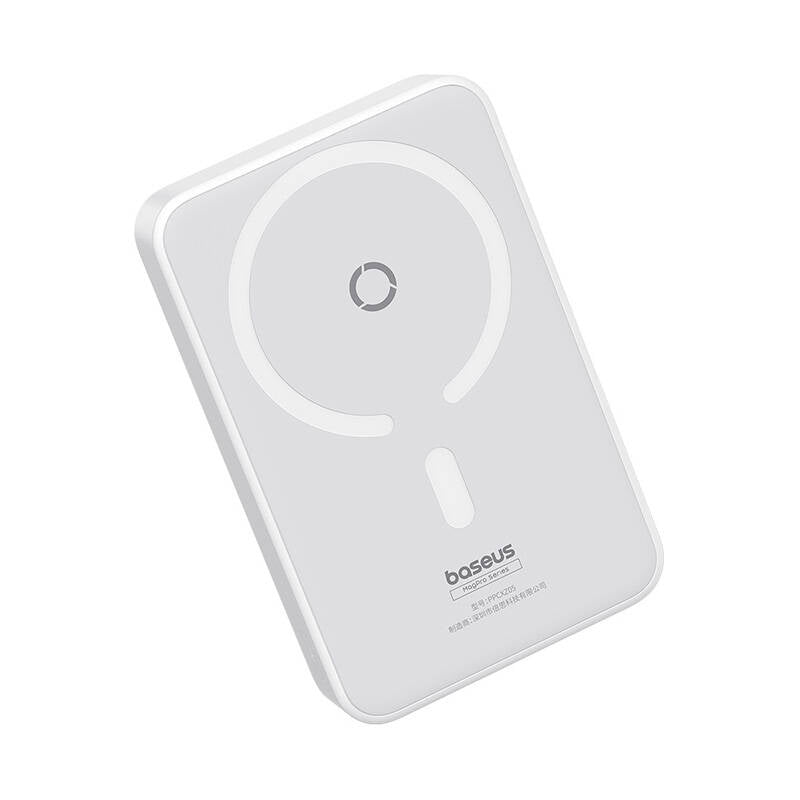 Baseus MagPro PPCXZ05 vezeték nélküli külső akkumulátor, 5000mAh, 20W, PD + FQI, 1 x QI - 1 x USB-C, Fehér P10064101223-00