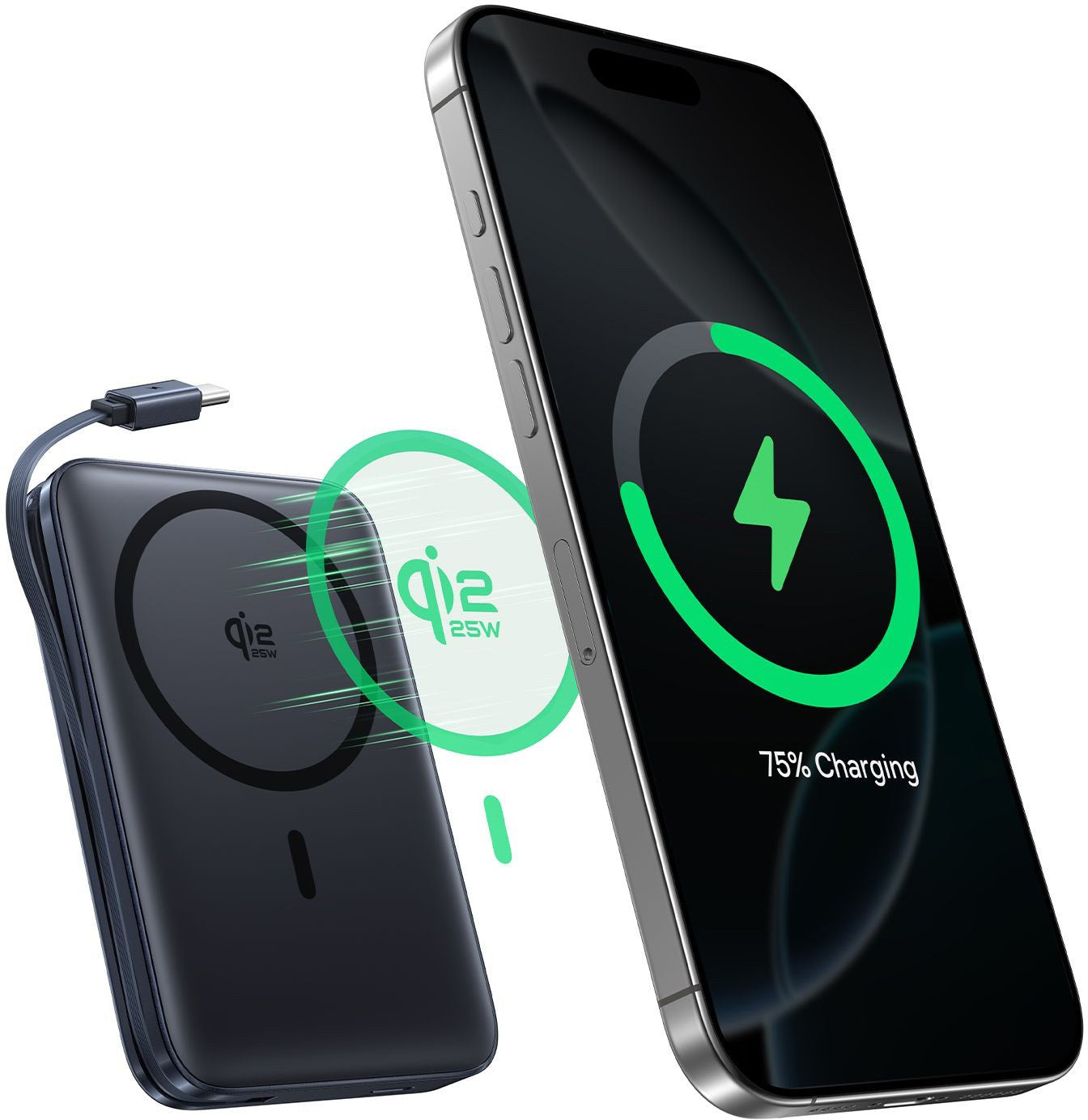 Baseus PicoGo AM61 vezeték nélküli külső akkumulátor, 10000mAh, 45W, PD + FQI, 1 x QI - 2 x USB-C, Fekete E0028V00