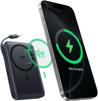 Baseus PicoGo AM61 vezeték nélküli külső akkumulátor, 10000mAh, 45W, PD + FQI, 1 x QI - 2 x USB-C, Fekete E0028V00