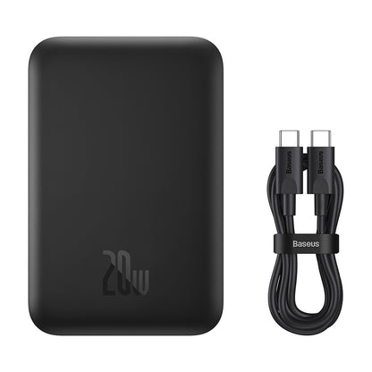 Baseus Mini Air külső vezeték nélküli akkumulátor, 6000mAh, 20W, PD + FQI, 1 x QI - 1 x USB-C, Fekete P10059002113-00