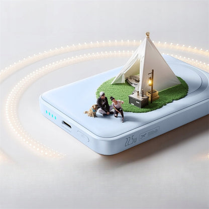Baseus EnerFill FM11 Ultra-Mini Wireless External Battery, 10000mAh, 22.5W, PD + FQI, 1 x QI - 1 x USB-C, Blue P1008210E313-00