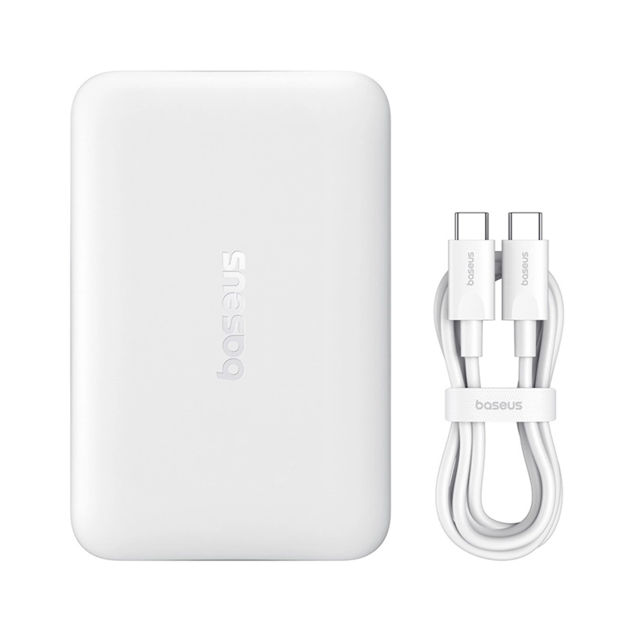 Baseus EnerFill FM11 Ultra-Mini vezeték nélküli külső akkumulátor, 10000mAh, 22.5W, PD + FQI, 1 x QI - 1 x USB-C, Fehér P1008210E213-00