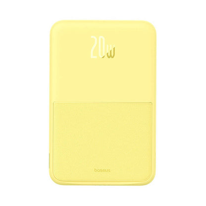 External Wireless Battery Baseus MagPro PPCXZ05, 5000mAh, 20W, PD + FQI, 1 x QI - 1 x USB-C, Yellow P10064101Y23-00