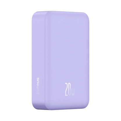 Baseus Magnetic Mini vezeték nélküli külső akkumulátor, 20000mAh, 20W, PD + FQI, 1 x QI - 1 x USB-C, Lila PPCX150005