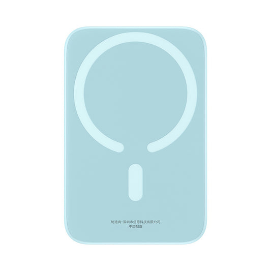 Baseus Mini Air vezeték nélküli külső akkumulátor, 6000mAh, 20W, PD + FQI, 1 x QI - 1 x USB-C, kék P10059002313-00