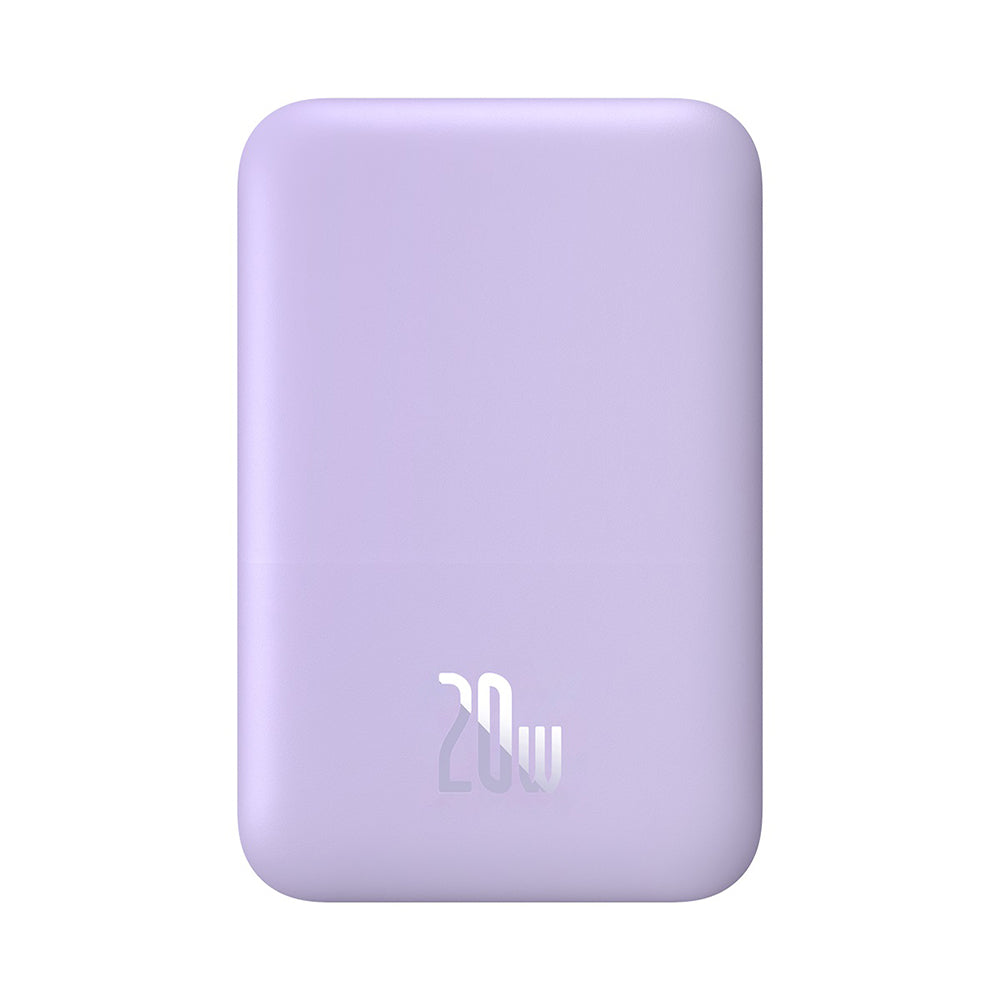 Baseus Mini Air vezeték nélküli külső akkumulátor, 6000mAh, 20W, PD + FQI, 1 x QI - 1 x USB-C, Lila P10059002513-00