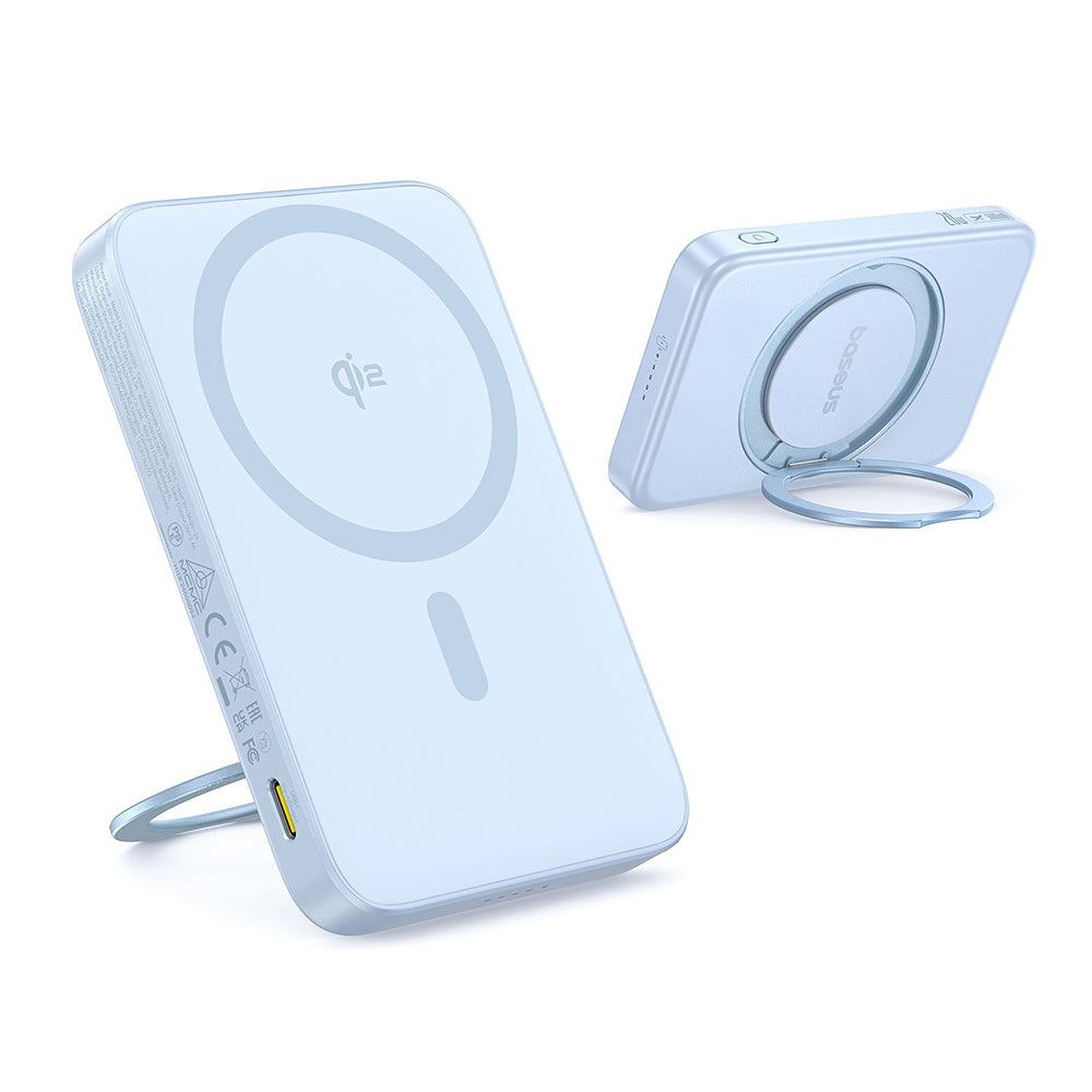 Baseus PicoGo külső vezeték nélküli akkumulátor, 5000mAh, 20W, PD + FQI, 1 x QI - 1 x USB-C, Kék P10076800313-00