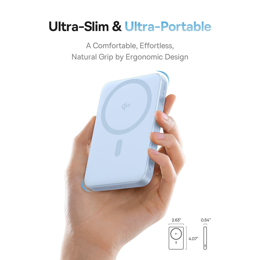 Baseus PicoGo külső vezeték nélküli akkumulátor, 5000mAh, 20W, PD + FQI, 1 x QI - 1 x USB-C, Kék P10076800313-00