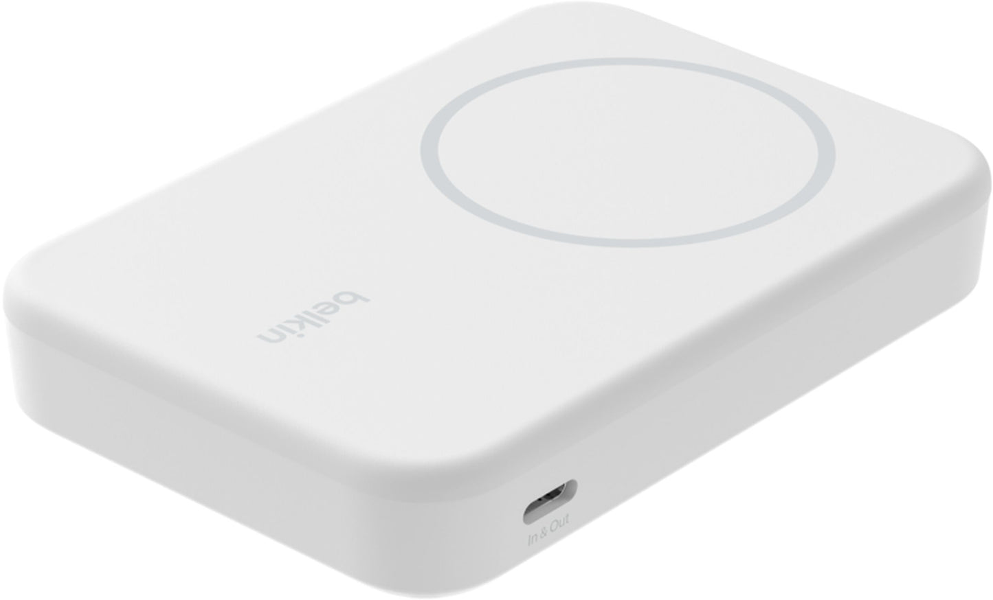 Belkin BoostCharge Pro vezeték nélküli külső akkumulátor állvánnyal, 8000mAh, 15W, FQI, 1 x QI - 1 x USB-C, Fehér BPD007btWH