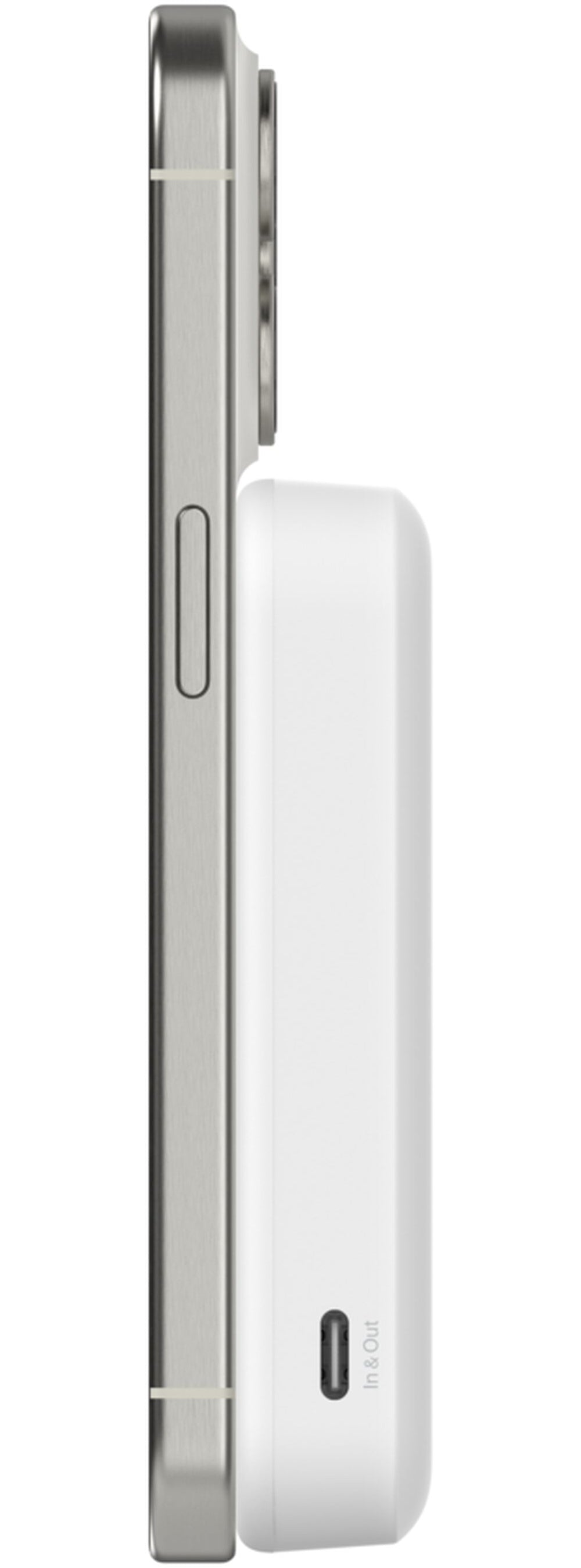 Belkin BoostCharge Pro vezeték nélküli külső akkumulátor állvánnyal, 8000mAh, 15W, FQI, 1 x QI - 1 x USB-C, Fehér BPD007btWH