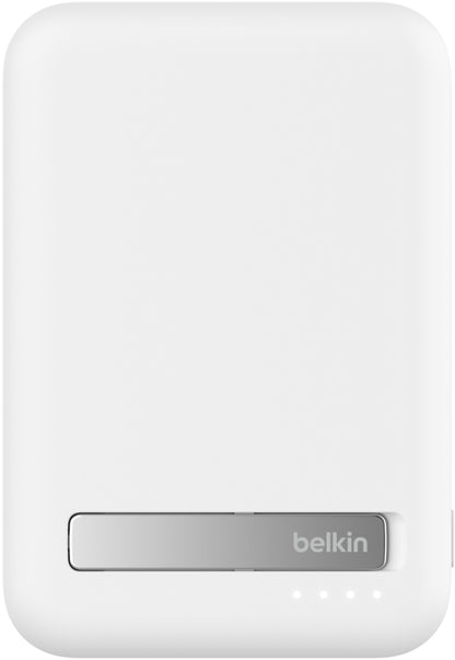 Belkin BoostCharge Pro vezeték nélküli külső akkumulátor állvánnyal, 8000mAh, 15W, FQI, 1 x QI - 1 x USB-C, Fehér BPD007btWH