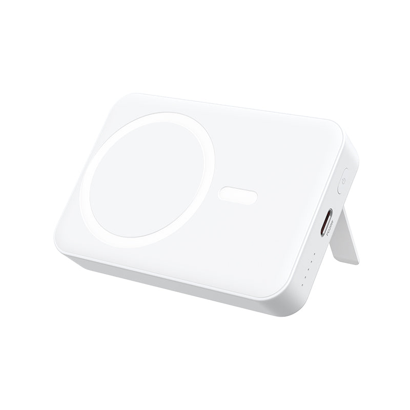 BWOO BO-P59 vezeték nélküli külső akkumulátor, 10000mAh, 20W, PD + QI, 1 x QI - 1 x USB-C, Fehér