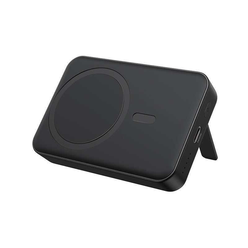 BWOO BO-P59 vezeték nélküli külső akkumulátor, 10000mAh, 20W, PD + FQI, 1 x QI - 1 x USB-C, Fekete