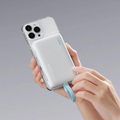 Cuktech CP132ML vezeték nélküli külső akkumulátor, 10000mAh, 22,5W, PD + QI, 2 x USB-C, Fehér