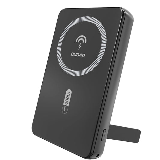 Dudao K14S+ külső vezeték nélküli akkumulátor, 10000mAh, 22.5W, QC + PD + FQI, 1 x QI - 1 x USB-A - 1 x USB-C, Fekete
