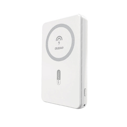 Dudao K14S vezeték nélküli külső akkumulátor, 5000mAh, 20W, QC + PD + FQI, 1 x QI - 1 x USB-A - 1 x USB-C, Fehér