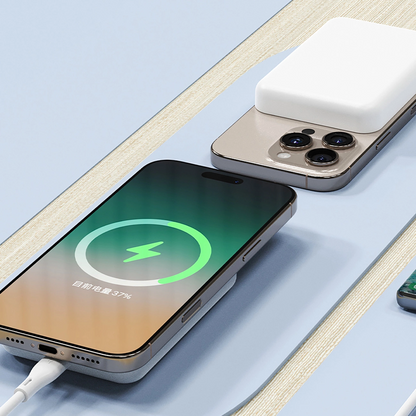 Dudao K26s külső vezeték nélküli akkumulátor, 5000mAh, 20W, PD + FQI, 1 x QI - 1 x USB-C, Fehér