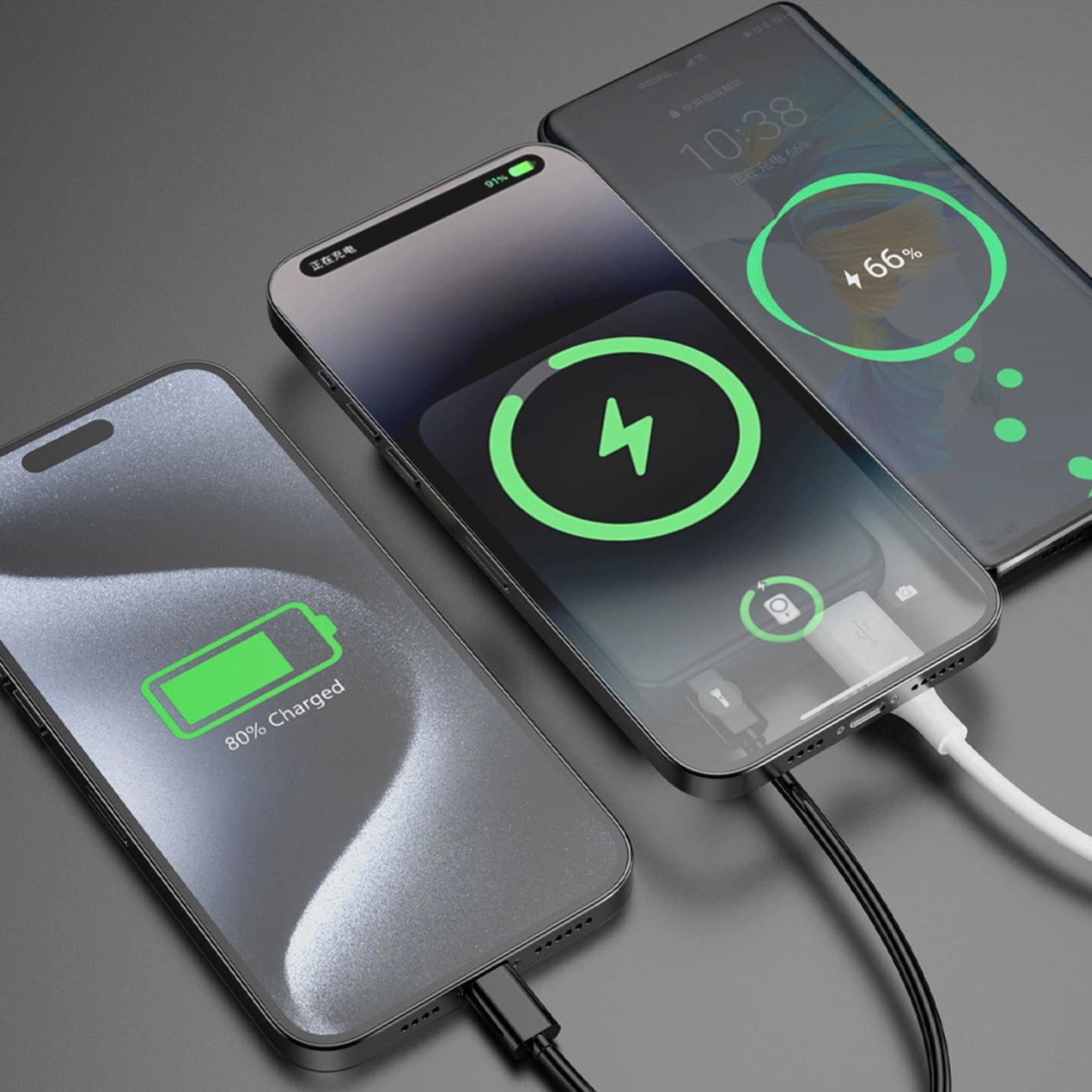 Dudao K14S+ külső vezeték nélküli akkumulátor, 10000mAh, 22.5W, QC + PD + FQI, 1 x QI - 1 x USB-A - 1 x USB-C, Fekete