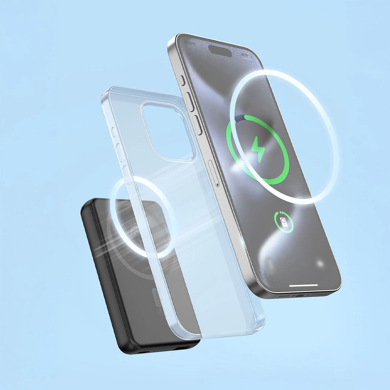 Dudao K14S+ külső vezeték nélküli akkumulátor, 10000mAh, 22.5W, QC + PD + FQI, 1 x QI - 1 x USB-A - 1 x USB-C, Fekete