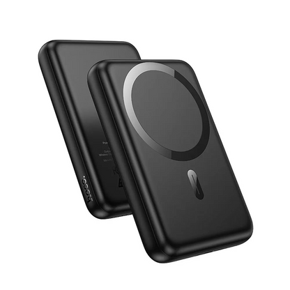 HOCO J141 vezeték nélküli külső akkumulátor, 10000mAh, 20W, PD + FQI, 1 x QI - 1 x USB-C, Fekete