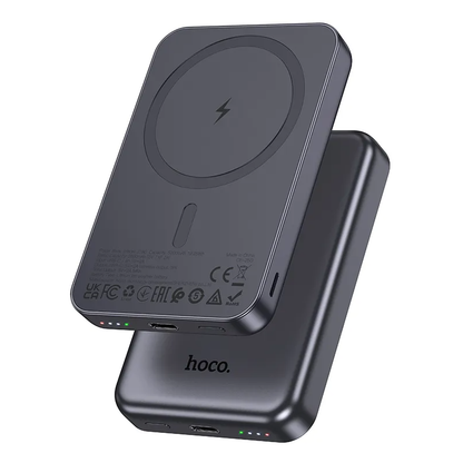 HOCO J160 vezeték nélküli külső akkumulátor, 5000mAh, 10W, 1 x QI - 1 x USB-C, Szürke