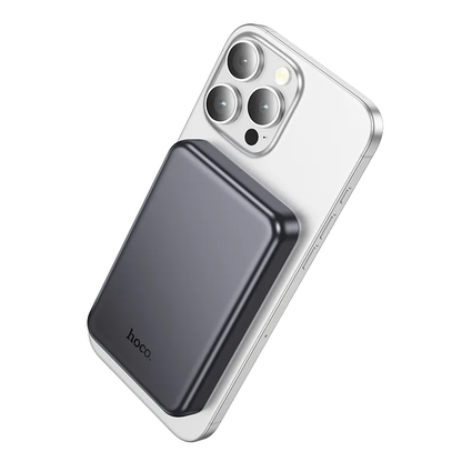 HOCO J160 vezeték nélküli külső akkumulátor, 5000mAh, 10W, 1 x QI - 1 x USB-C, Szürke