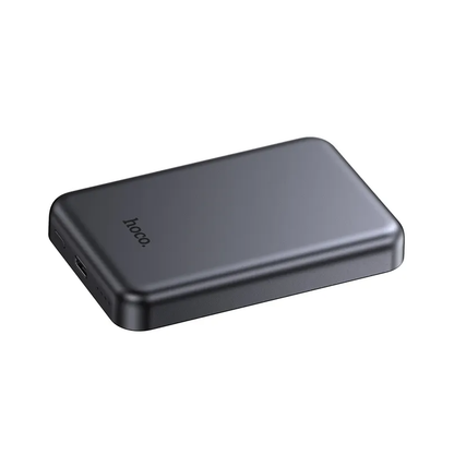 HOCO J160 vezeték nélküli külső akkumulátor, 5000mAh, 10W, 1 x QI - 1 x USB-C, Szürke