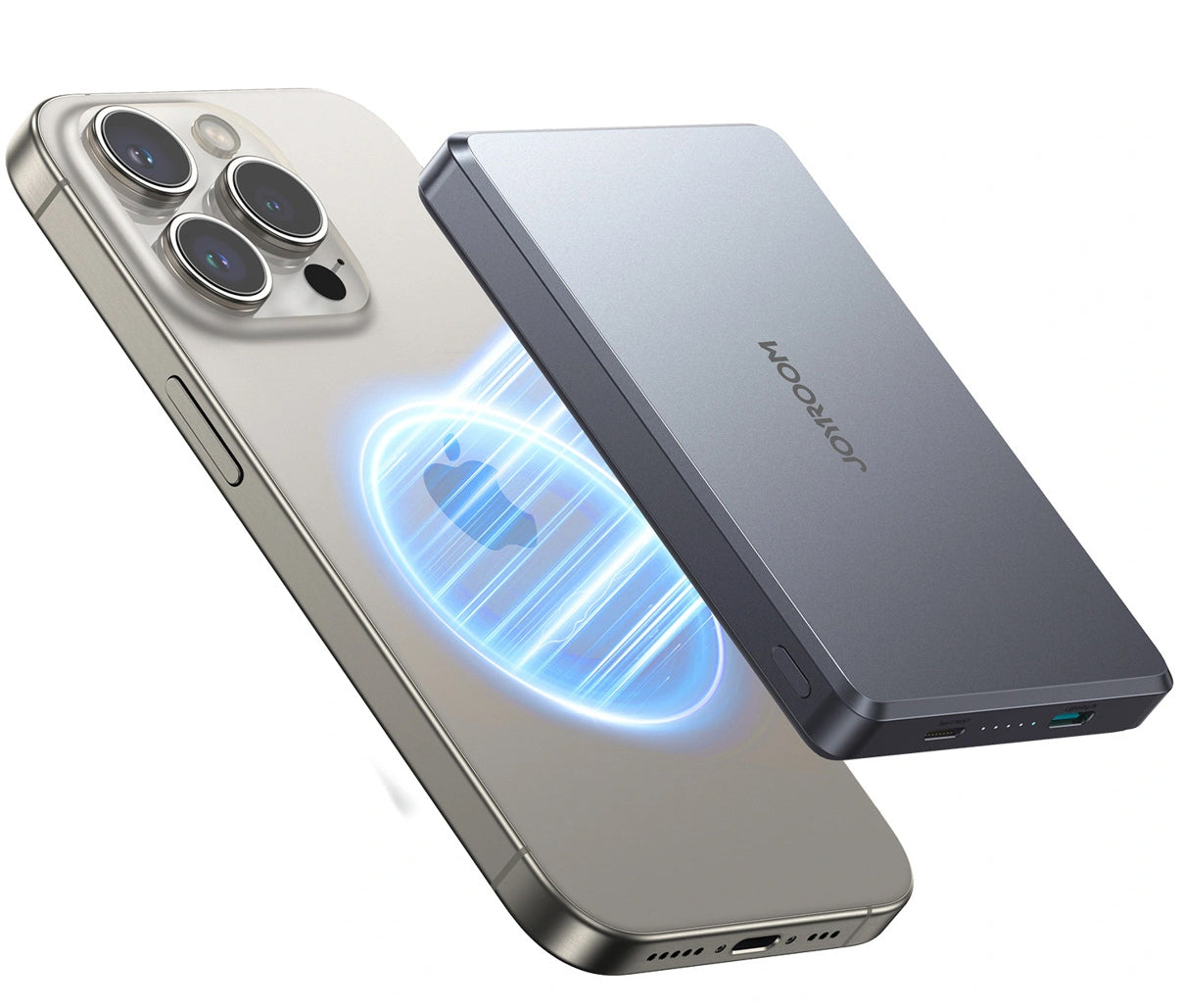 Joyroom JR-PBM08 Pro vezeték nélküli külső akkumulátor, 10000mAh, 22,5W, PD + FQI, 1 x QI - 2 x USB-C, Szürke