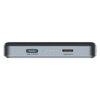 Joyroom JR-PBM08 Pro vezeték nélküli külső akkumulátor, 10000mAh, 22,5W, PD + FQI, 1 x QI - 2 x USB-C, Szürke