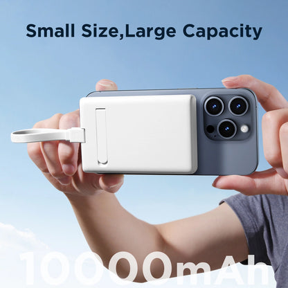 Joyroom JR-PBM01 vezeték nélküli külső akkumulátor, 10000mAh, 20W, QC + PD + FQI, 1 x Lightning - 1 x QI - 1 x USB-C, Fehér