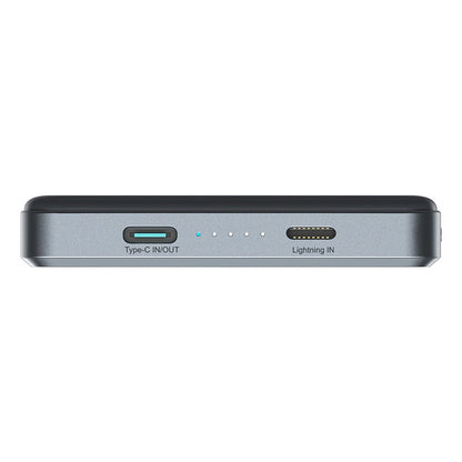 Joyroom JR-PBM08 Pro vezeték nélküli külső akkumulátor, 10000mAh, 20W, PD + FQI, 1 x QI - 1 x USB-C, szürke