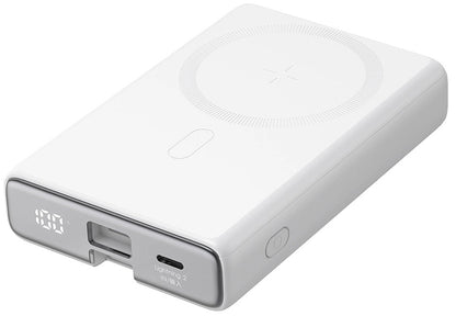 Joyroom JR-PBM01 vezeték nélküli külső akkumulátor, 10000mAh, 20W, QC + PD + FQI, 1 x Lightning - 1 x QI - 1 x USB-C, Fehér