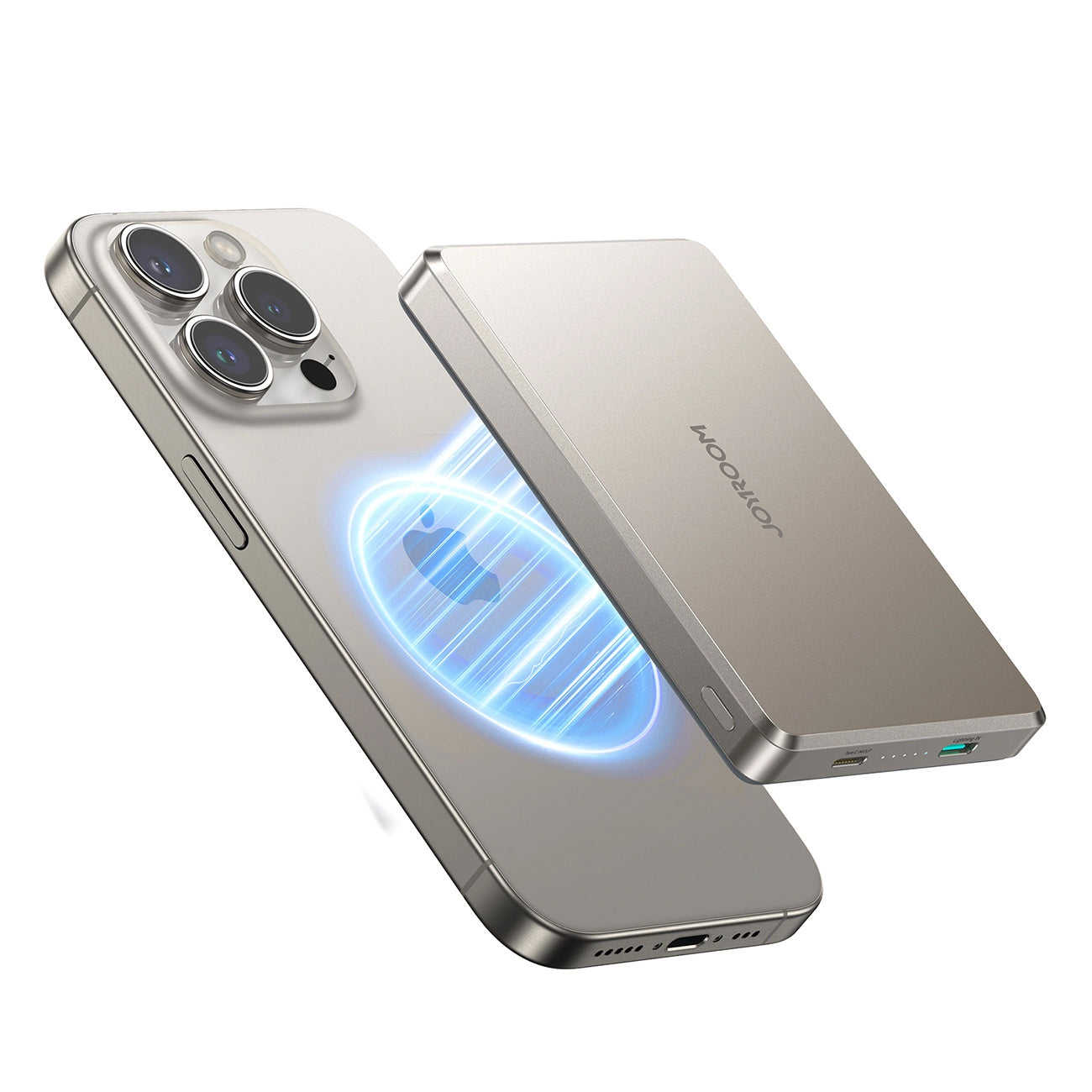 Joyroom JR-PBM08 Pro vezeték nélküli külső akkumulátor, 10000mAh, 20W, PD + FQI, 1 x QI - 1 x USB-C, bézs