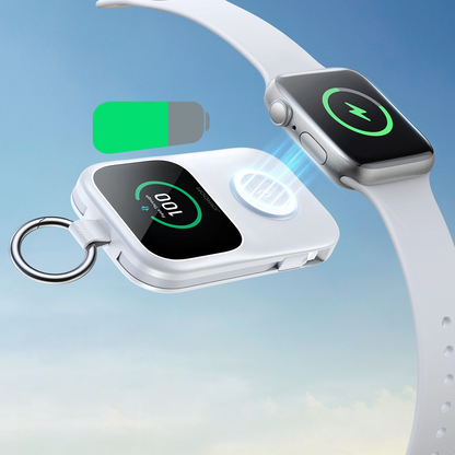 Joyroom JR-W19 vezeték nélküli külső akkumulátor, 5000mAh, 20W, QC + PD, 1 x Lightning - 1 x QI - 2 x USB-C, Fehér