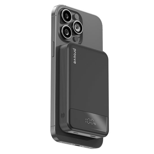 Proove Hoodman vezeték nélküli külső akkumulátor, 10000mAh, 20W, PD + FQI, 1 x QI - 1 x USB-C, Fekete PBH120010001