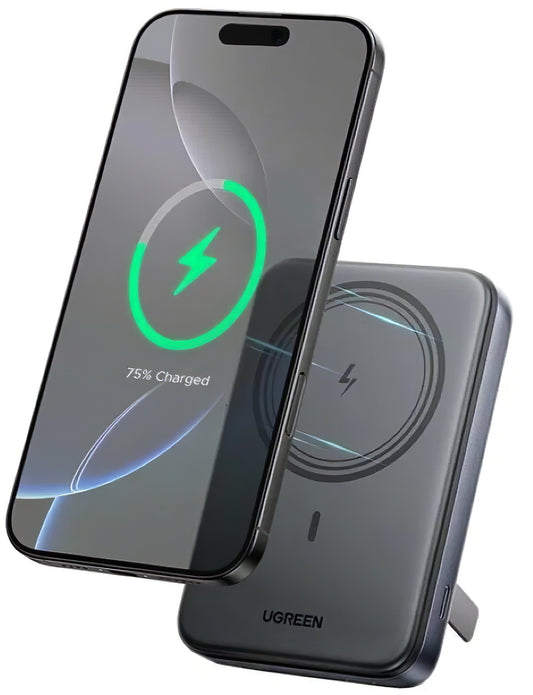 UGREEN PB562 vezeték nélküli külső akkumulátor, 10000mAh, 20W, PD + FQI, 1 x QI - 1 x USB-C, Fekete